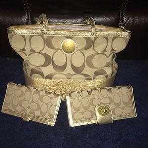 Coach purse, clutch, and check book holder